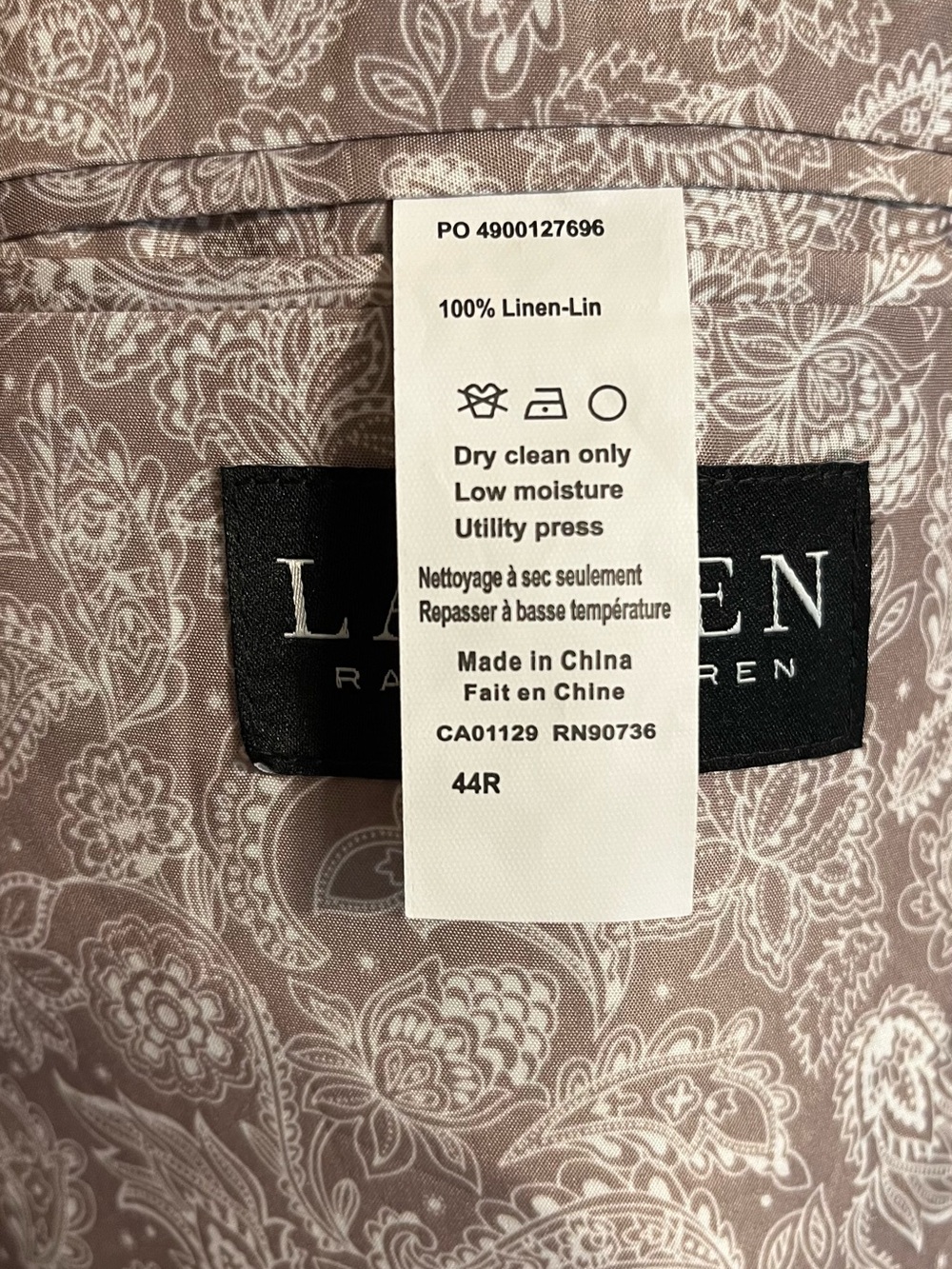 Lauren Ralph Lauren, Men’s Linen Ultraflex Sport Coat, size 44R - Picture 6 of 8